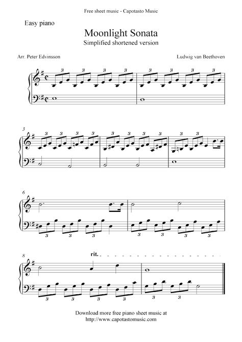 Printable Moonlight Sonata Sheet Music